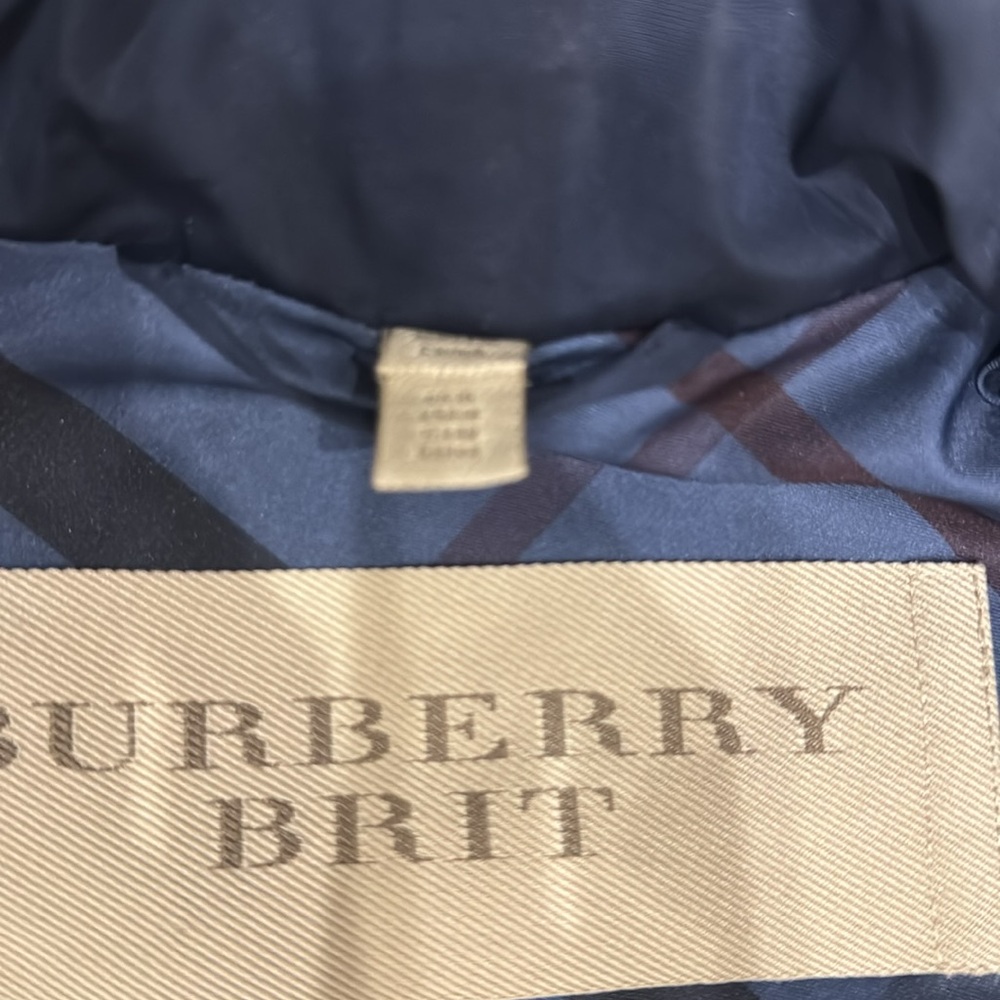 BURBERRY Brit Ladies Trench Coat size 14 navy blue - Picture 6 of 14